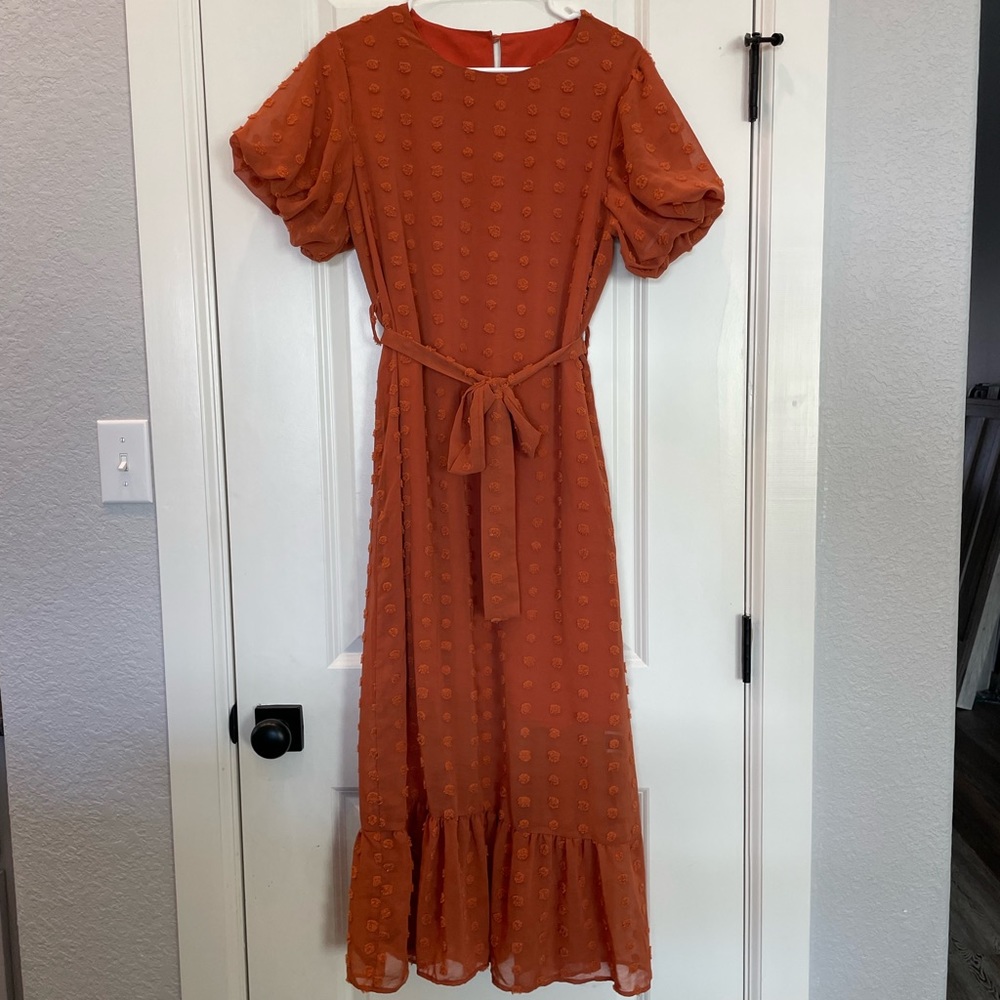 SHEIN burnt orange dress
